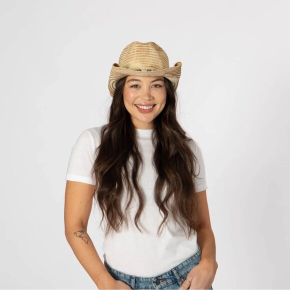 San Diego Hat Company Elena Cowboy with Rolled Wire Brim Edges in Toast main image 10